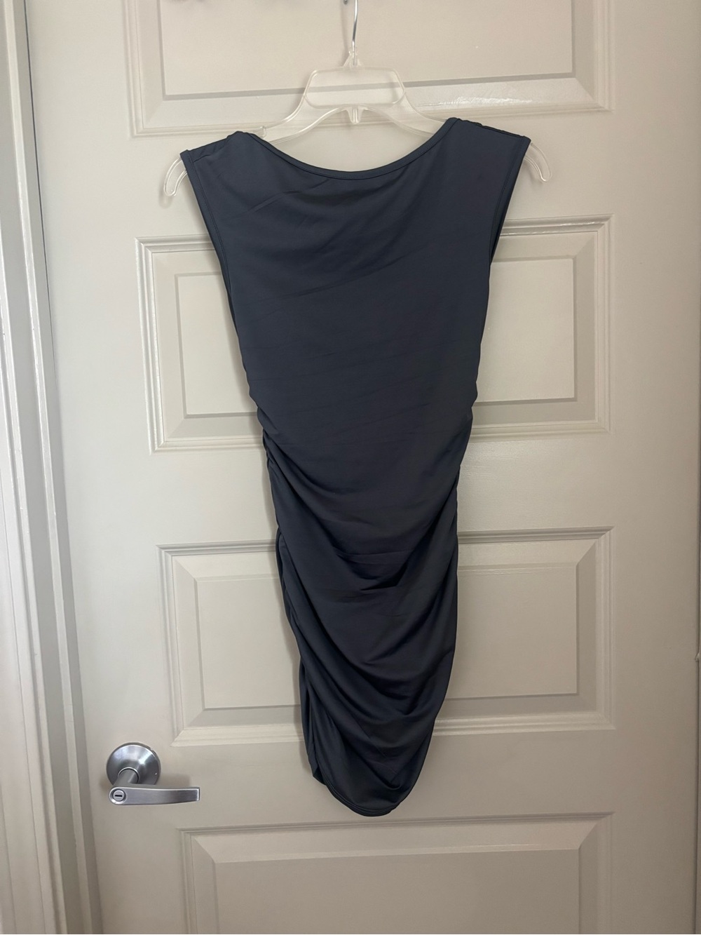 Charcoal Ruched Open Back Dress